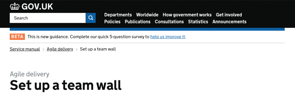 screen capture of a service manual page in June 2016 about setting up a team wall