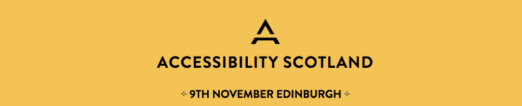 banner header for the accessibility conference on the 9th November 2018
